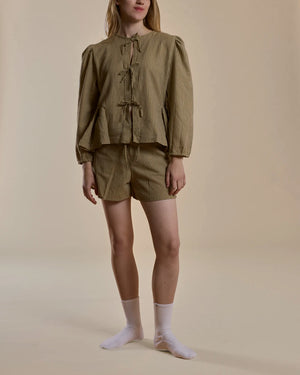 Khaki Pinstripe