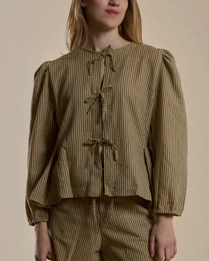 Khaki Pinstripe