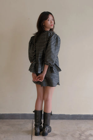 Black and Silver Pinstripe