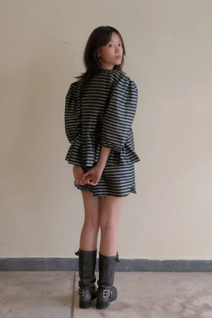Black and Silver Pinstripe